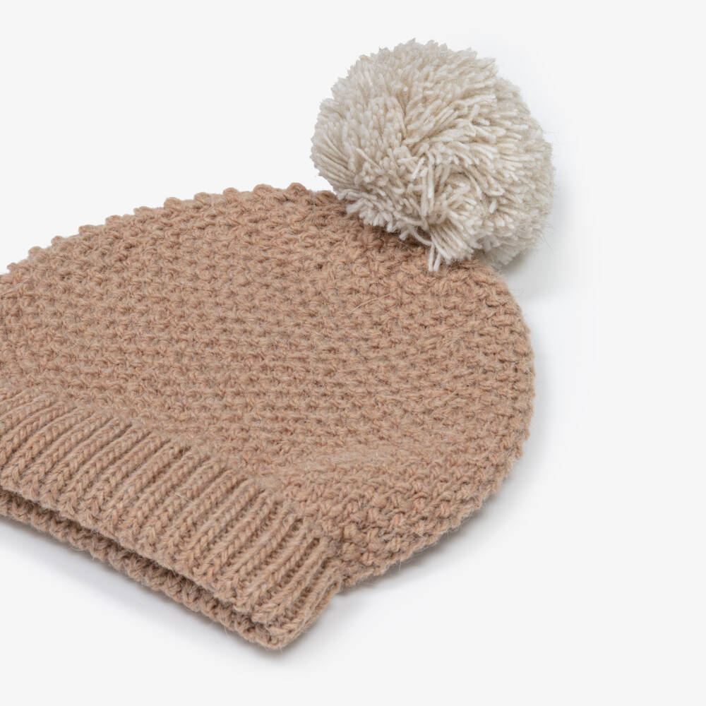 Babidu-Girls Cosy Knitted Pom Pom Hat | Childrensalon Outlet