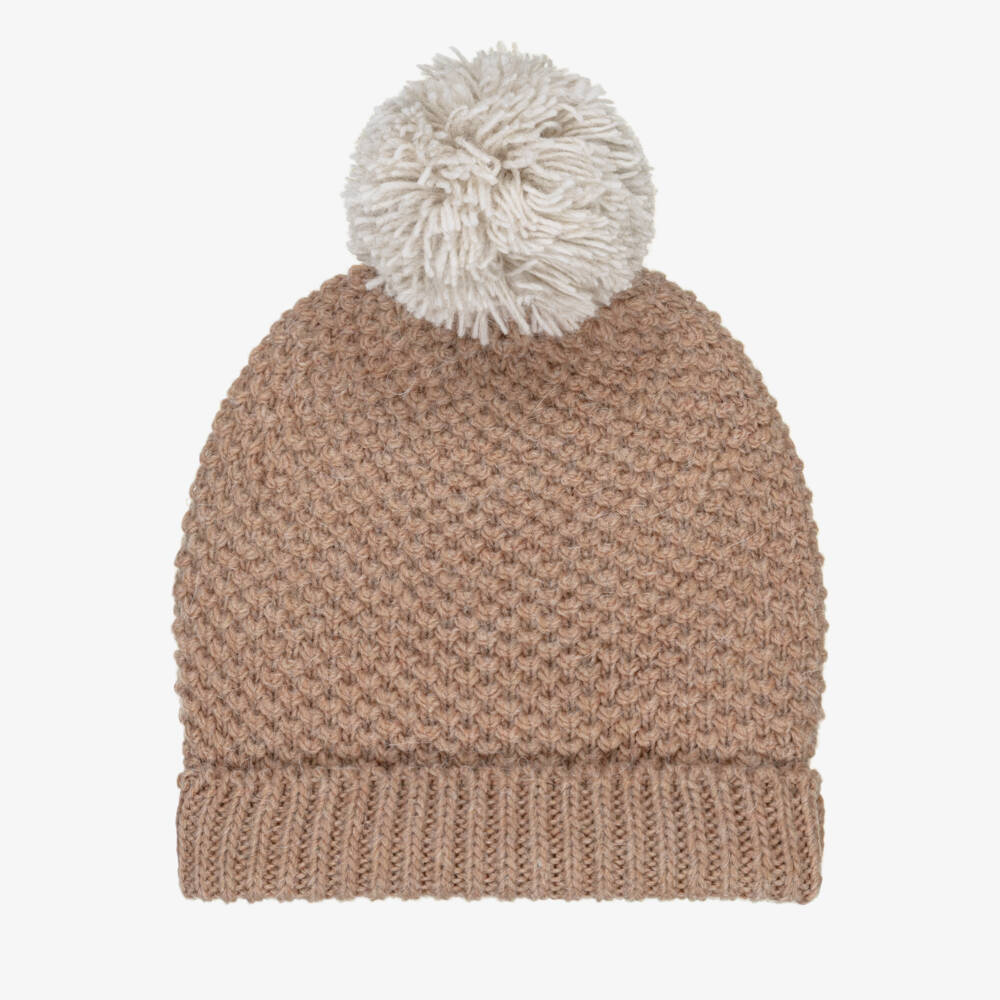 Babidu-Girls Cosy Knitted Pom Pom Hat | Childrensalon Outlet