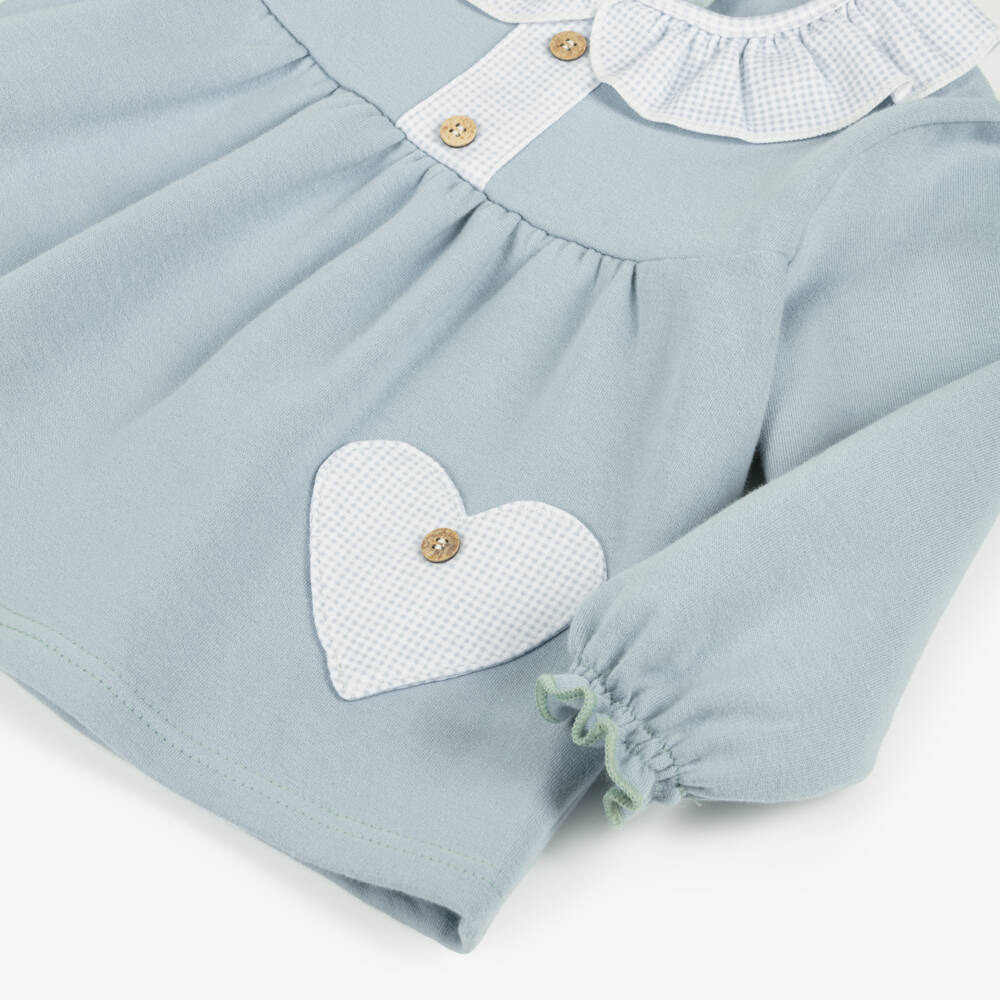 Babidu-Girls Cotton Blue Outfit Set | Childrensalon Outlet