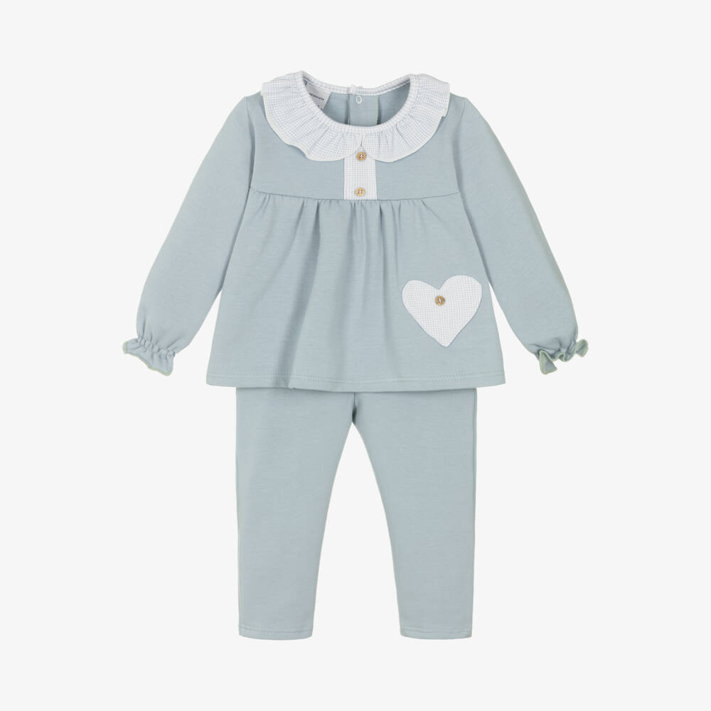 Babidu-طقم بنطلون قطن لون أزرق للبنات | Childrensalon Outlet
