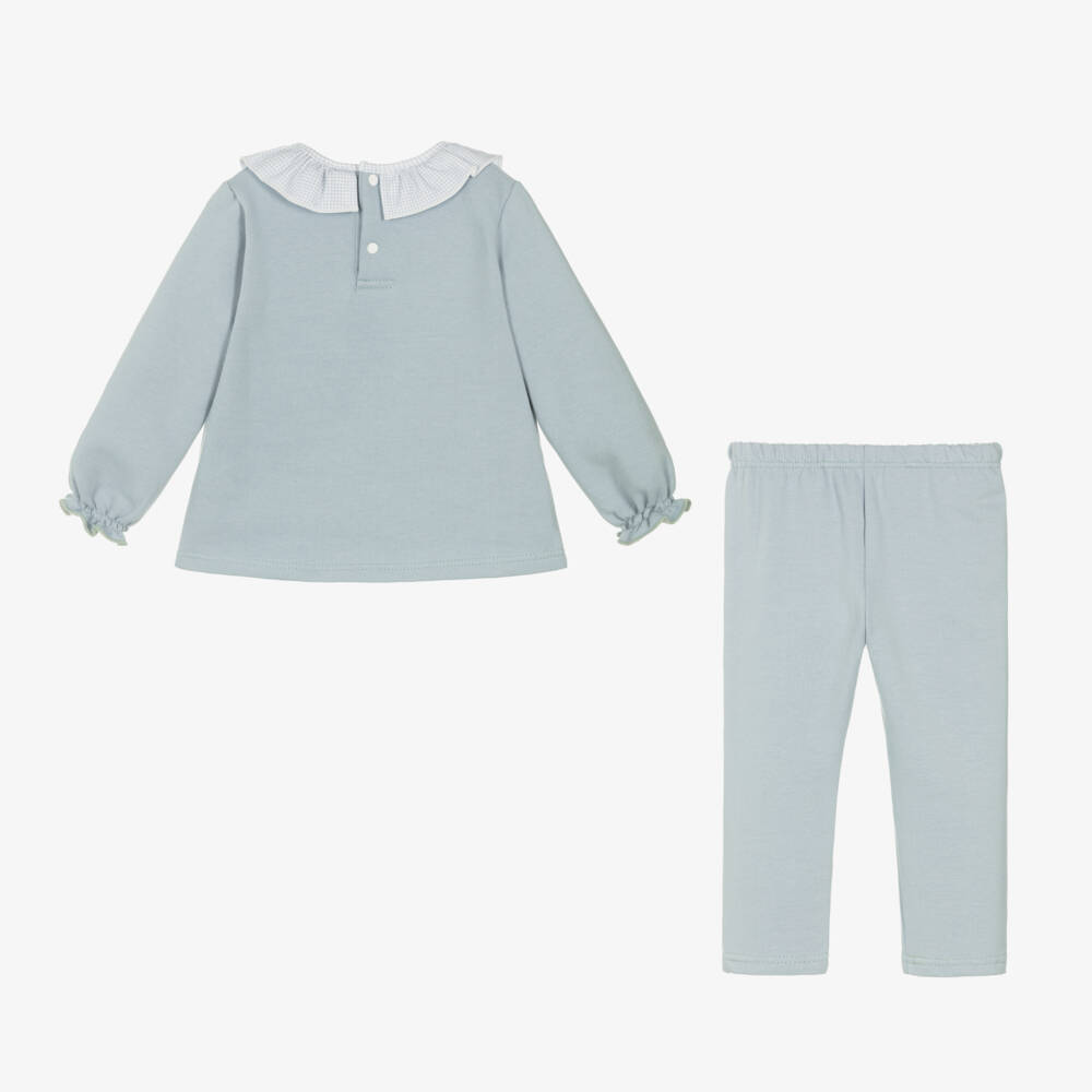 Babidu-Girls Cotton Blue Outfit Set | Childrensalon Outlet