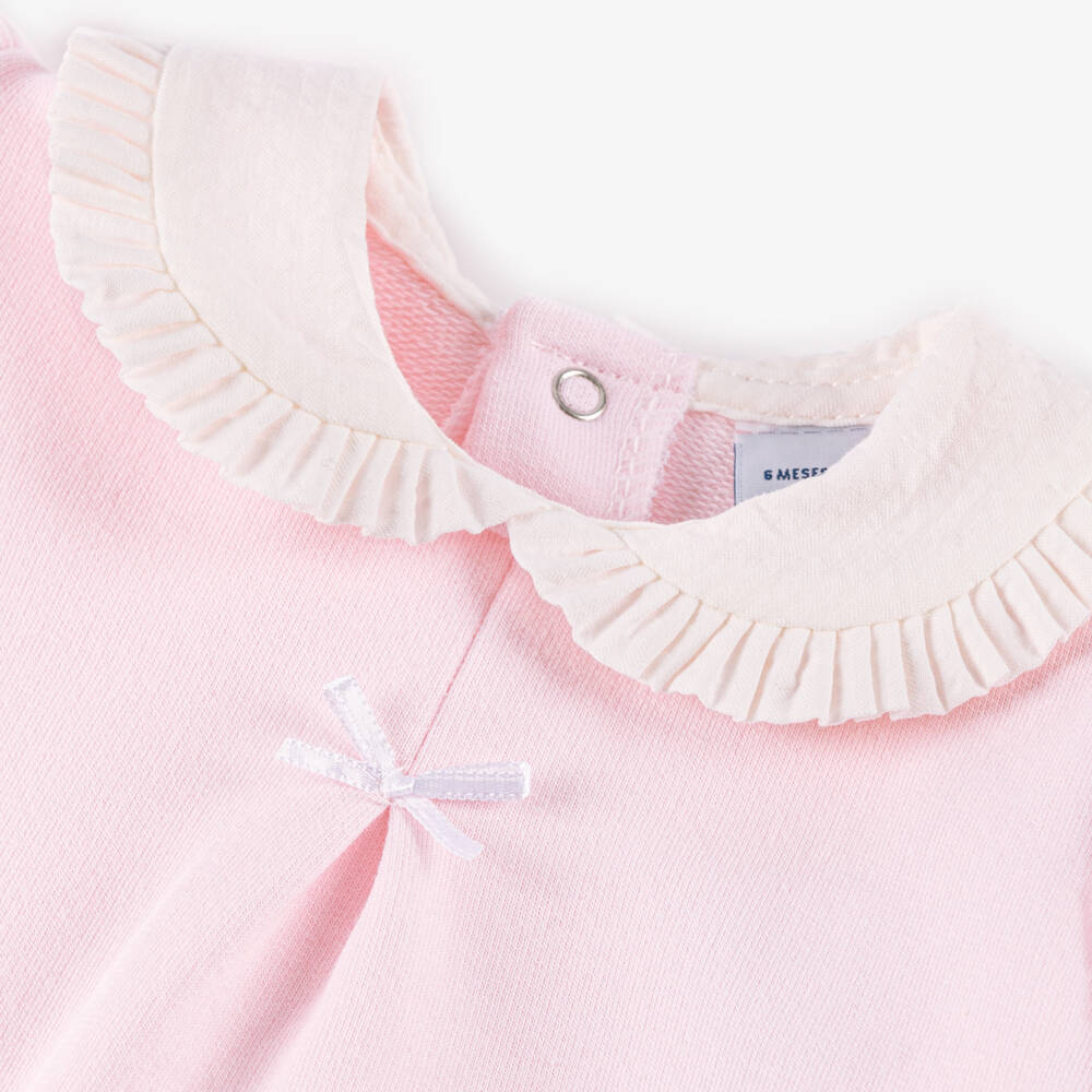 Babidu-Girls Cotton Ensemble in Soft Pink | Childrensalon Outlet