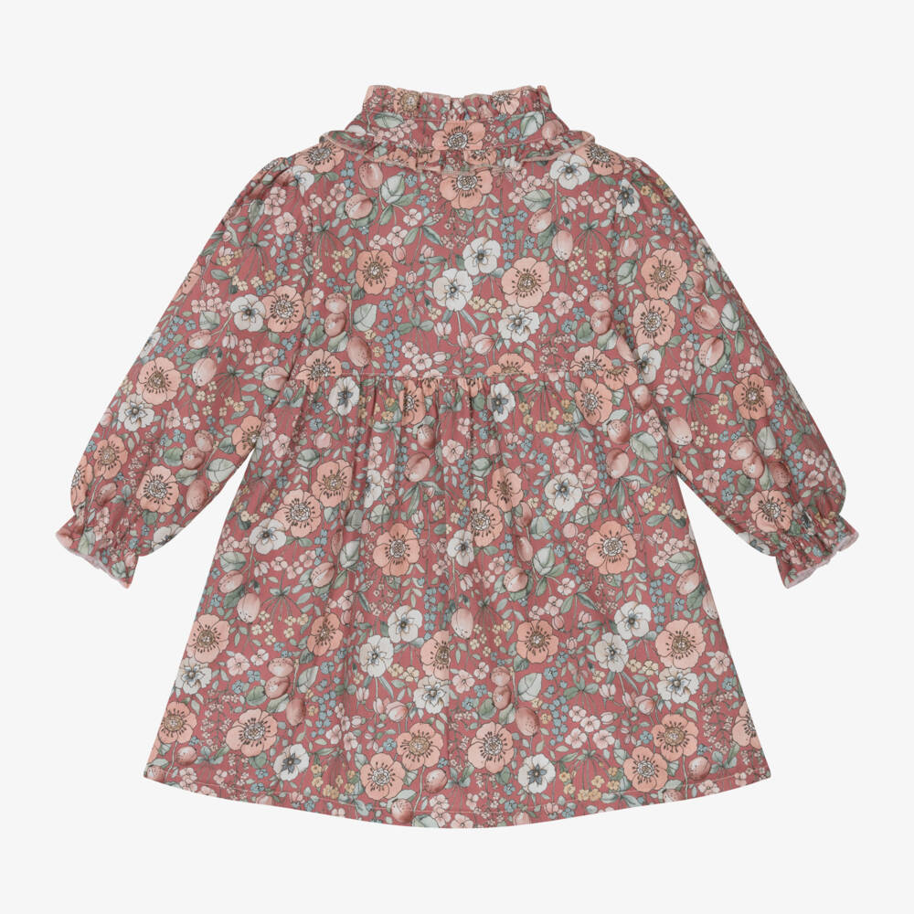 Babidu-Girls Cotton Floral Pink Frock | Childrensalon Outlet