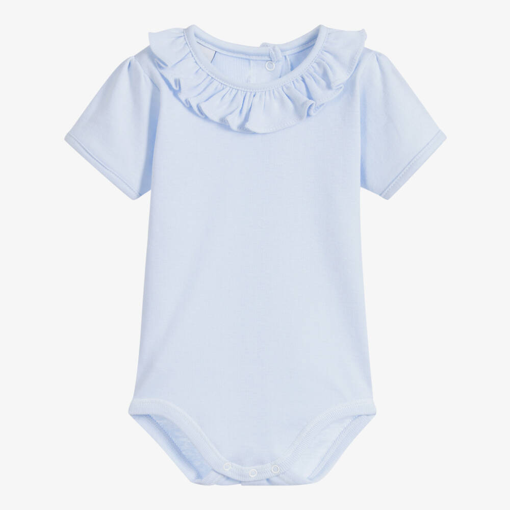 Babidu-Girls Cotton Frill Neck Bodysuit | Childrensalon Outlet
