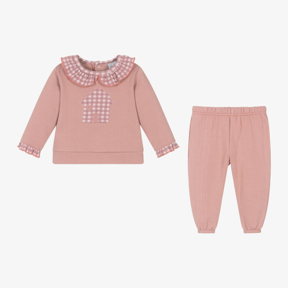 Babidu-Girls Cotton Pink Lounge Set | Childrensalon Outlet