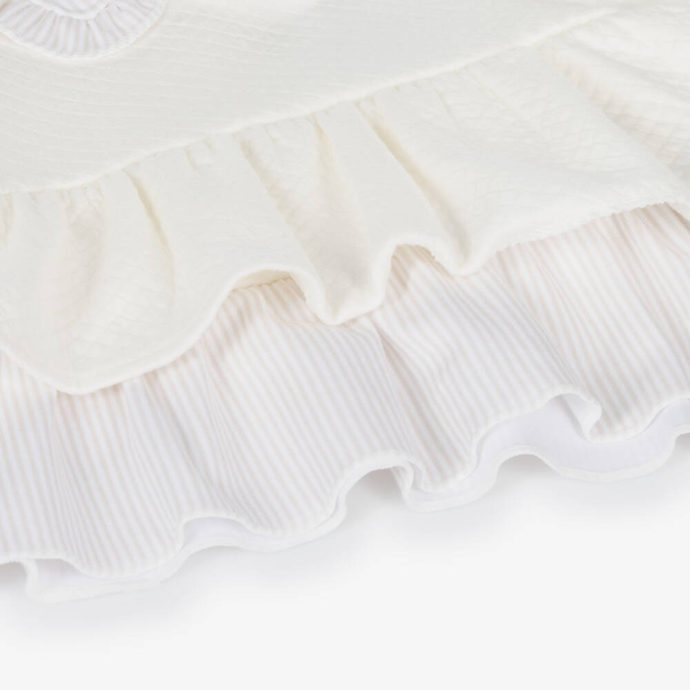 Babidu-Girls Cream Cotton Shorts Ensemble | Childrensalon Outlet