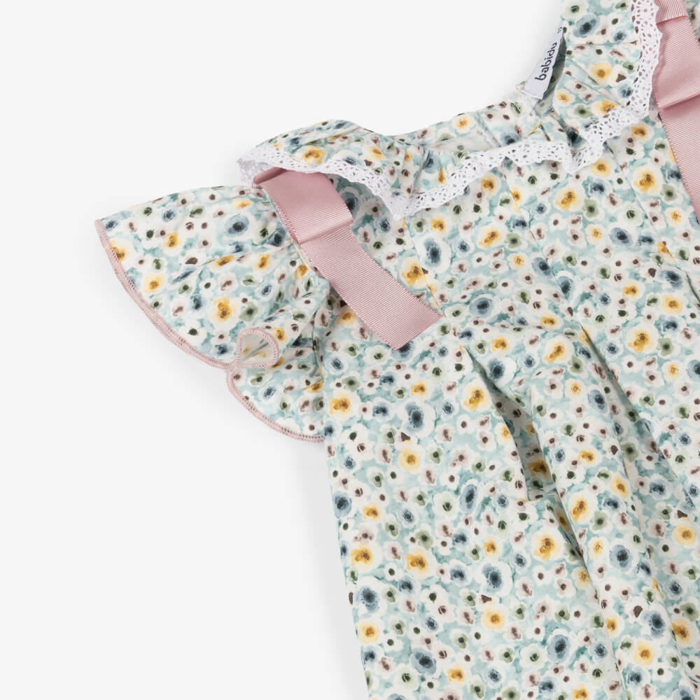 Babidu-Girls Delicate Blue Floral Frock | Childrensalon Outlet