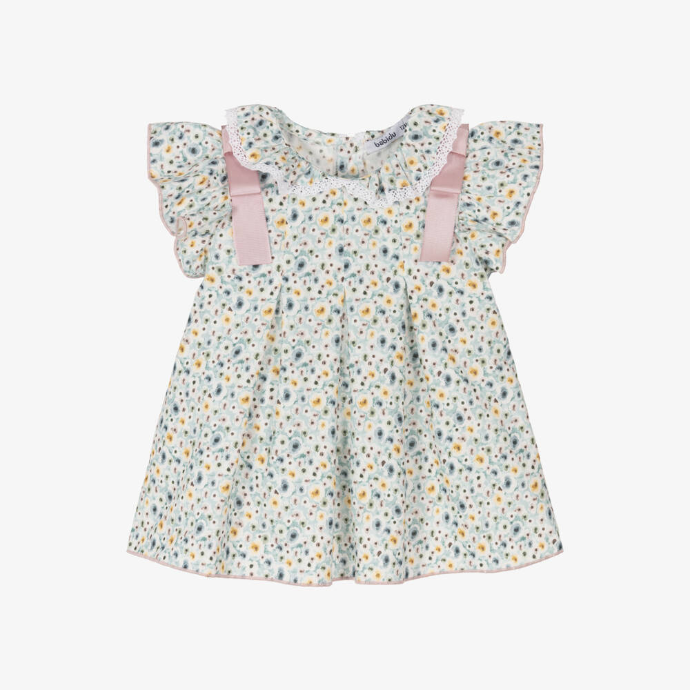Babidu-Нежное голубое платье с цветочным узором для девочек | Childrensalon Outlet