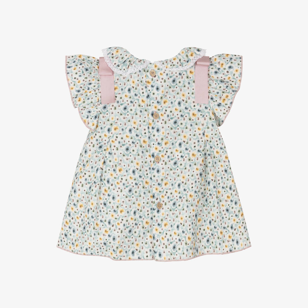 Babidu-Girls Delicate Blue Floral Frock | Childrensalon Outlet