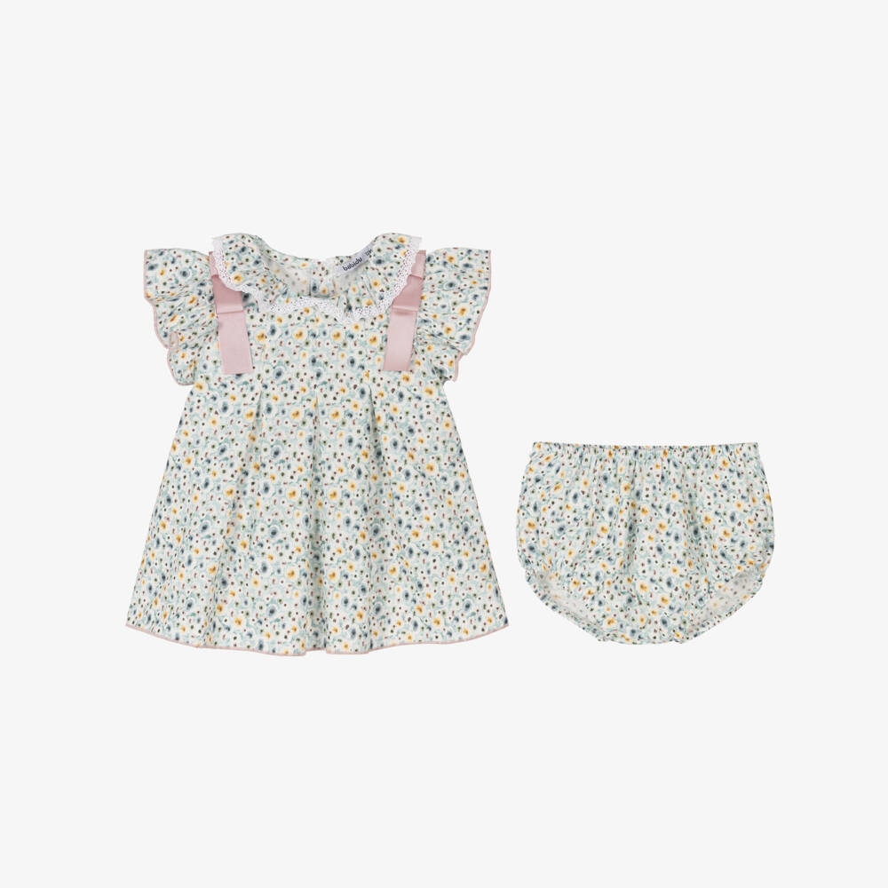 Babidu-Girls Delicate Blue Floral Frock | Childrensalon Outlet