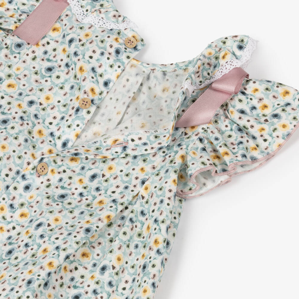 Babidu-Girls Delicate Blue Floral Frock | Childrensalon Outlet