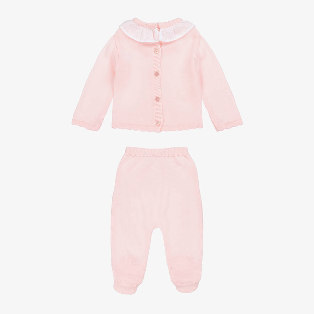 Babidu-Girls Delicate Pink Knit Ensemble | Childrensalon Outlet
