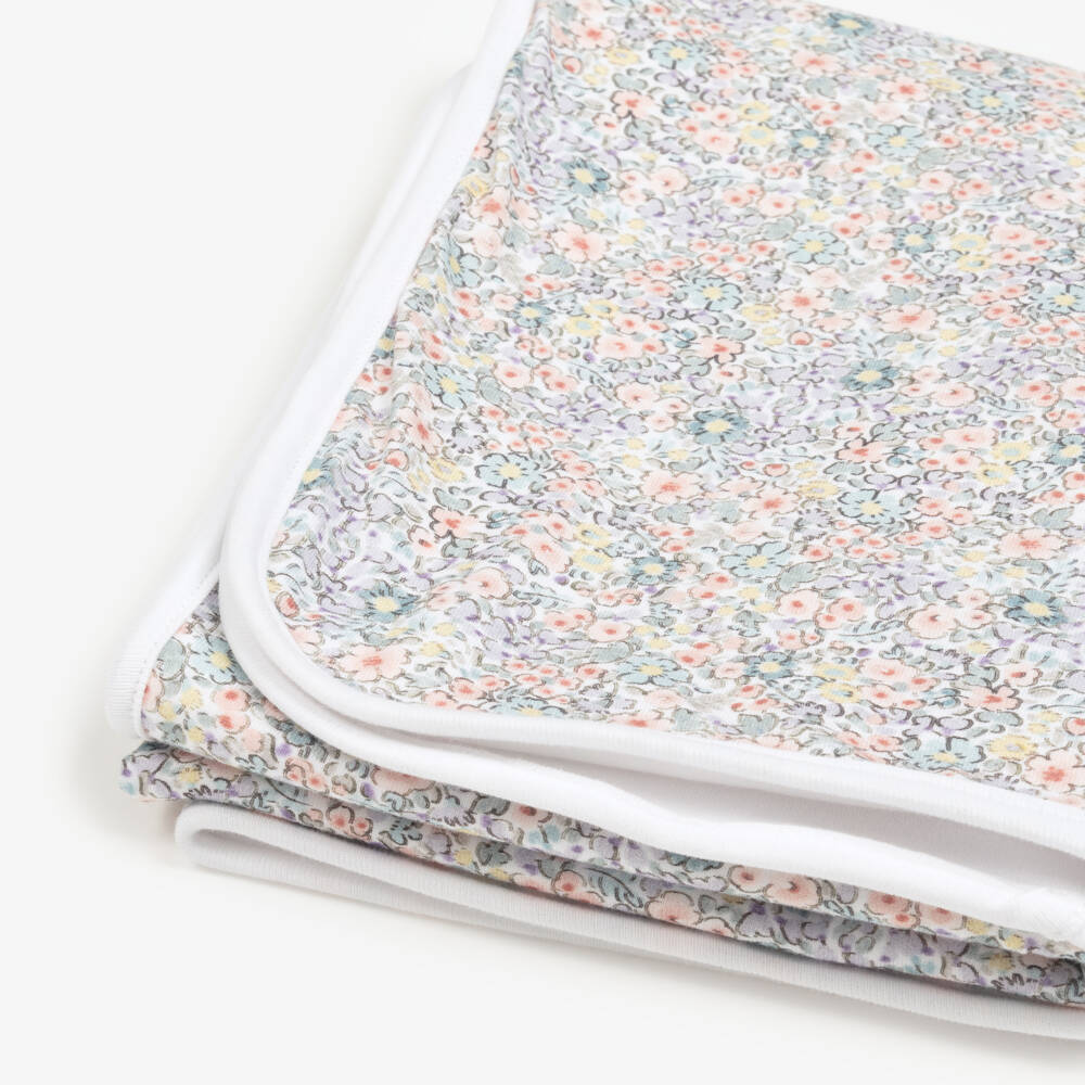 Babidu-Girls Delightful Blue Floral Shawl | Childrensalon Outlet