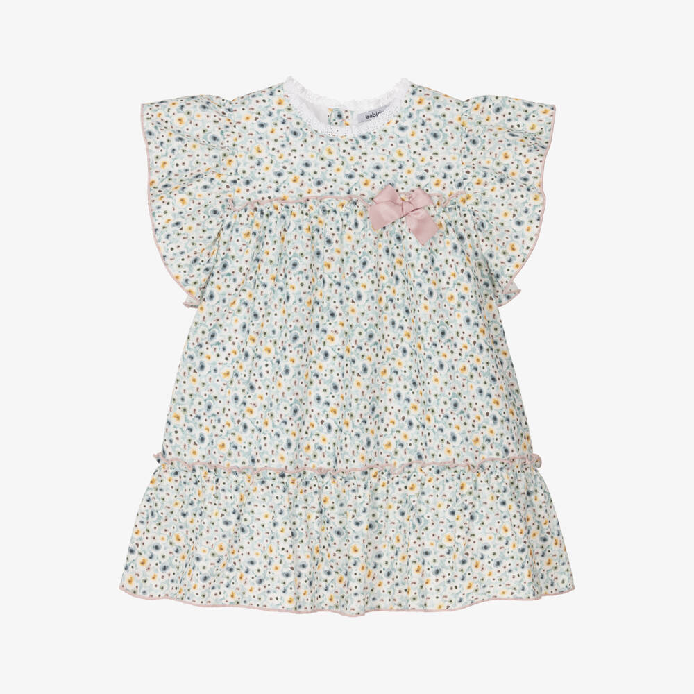 Babidu-Элегантное синее платье с цветочным узором для девочек | Childrensalon Outlet