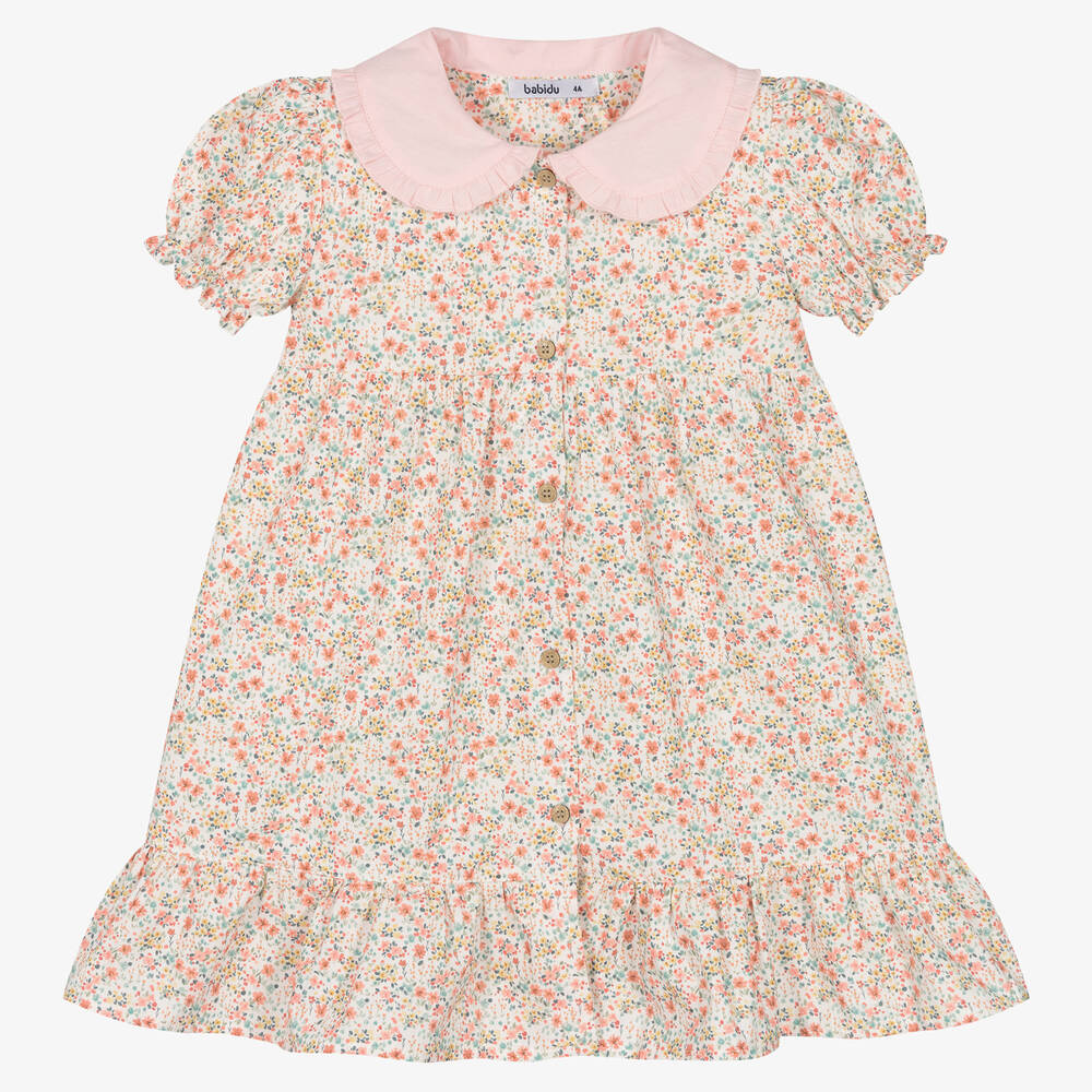 Babidu - Robe à fleurs en coton fille | Childrensalon