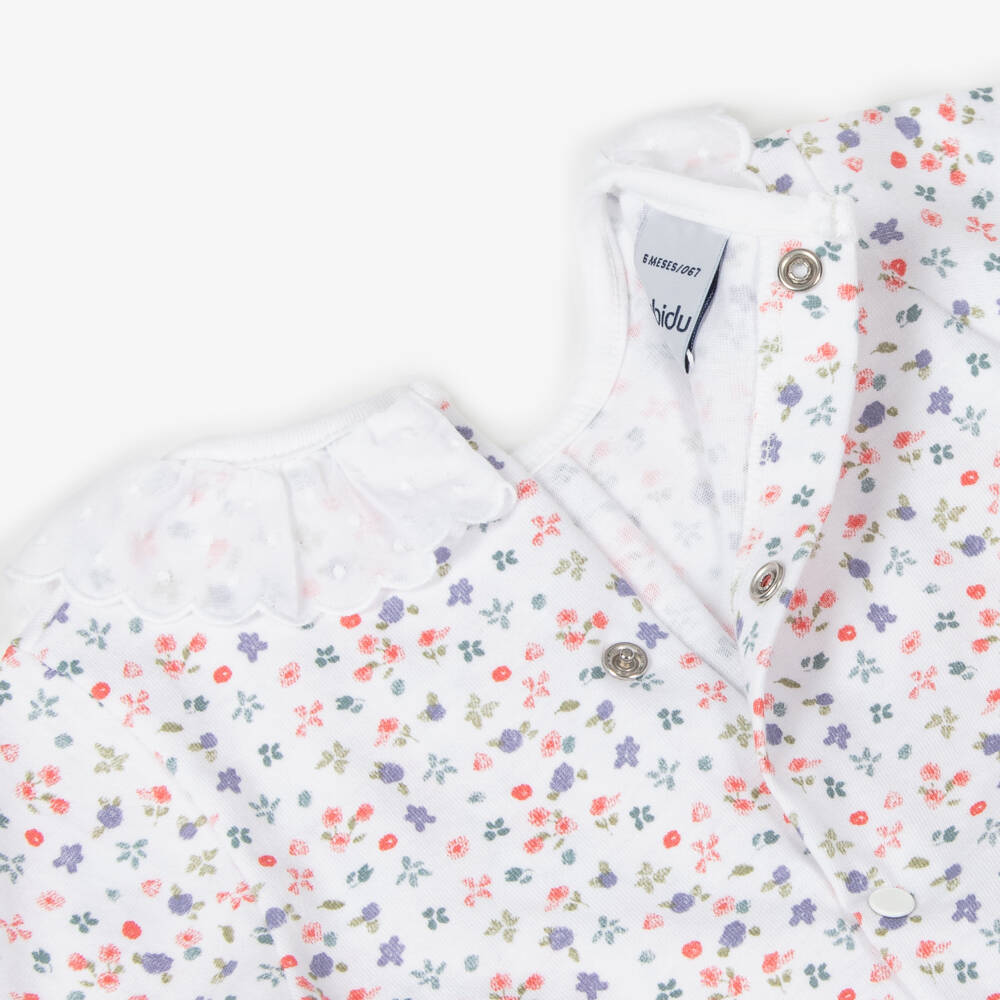 Babidu-Girls Floral Cotton Romper Delight | Childrensalon Outlet