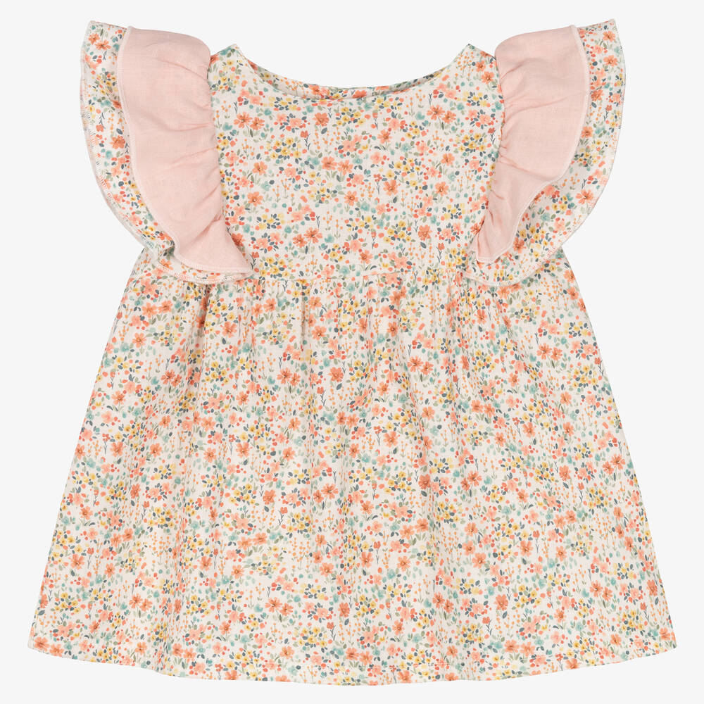 Babidu - Girls Floral Cotton Shorts Set | Childrensalon