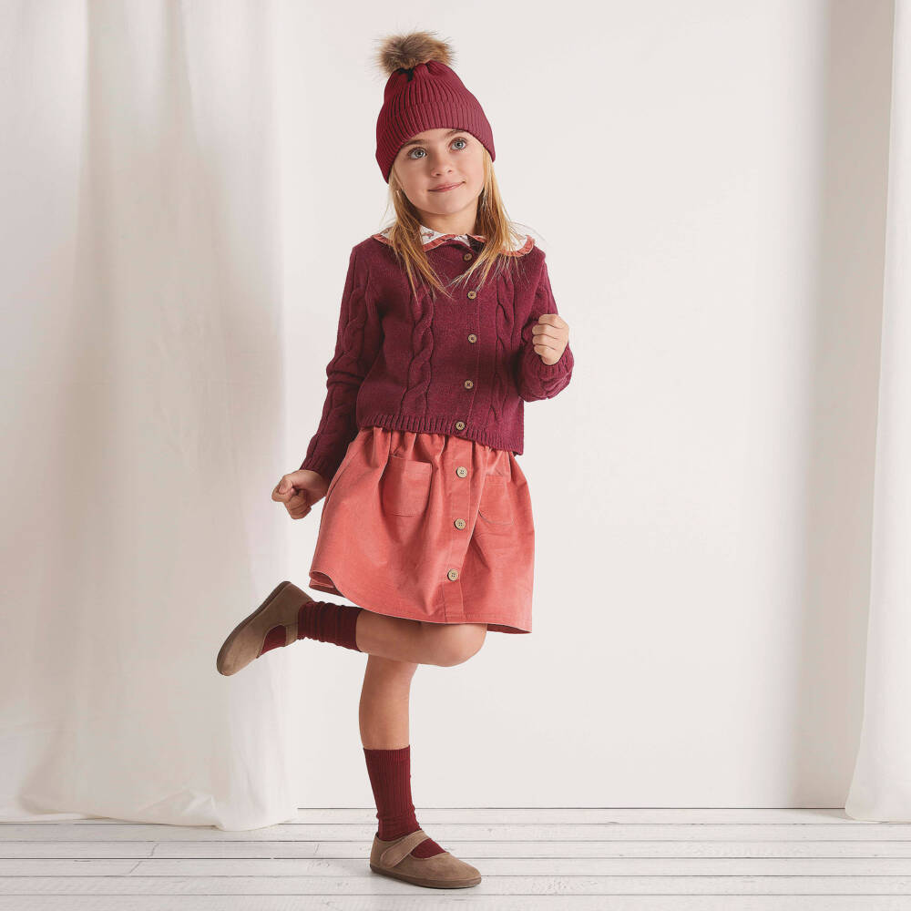 Babidu-Кремовый и розовый комплект с цветочным узором для девочек | Childrensalon Outlet