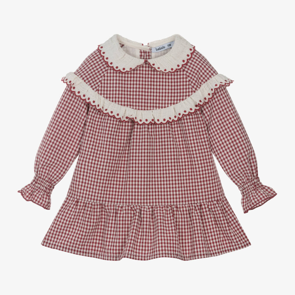 Babidu-Girls Gingham Cotton Check Dress | Childrensalon Outlet