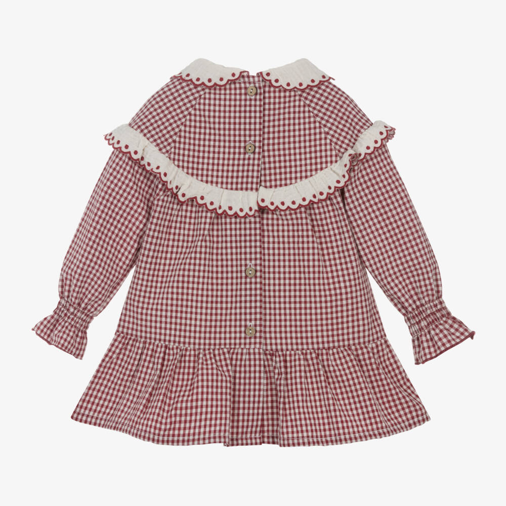 Babidu-Girls Gingham Cotton Check Dress | Childrensalon Outlet