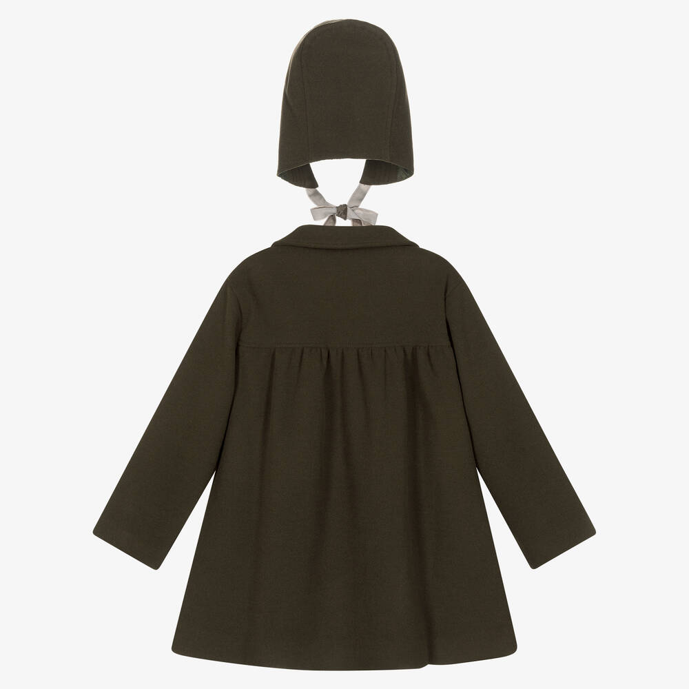 Babidu-Girls Green Coat & Hat Set | Childrensalon Outlet