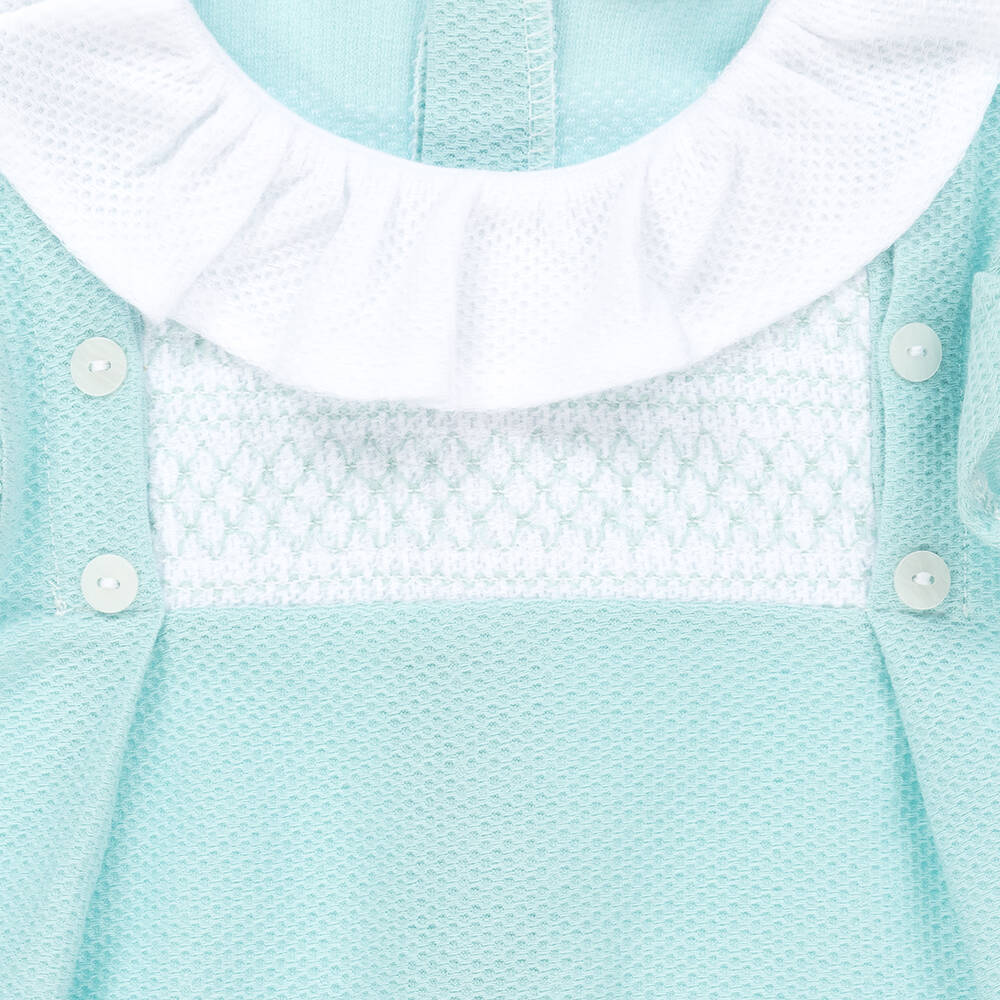 Babidu-Girls Green Cotton Dress | Childrensalon Outlet