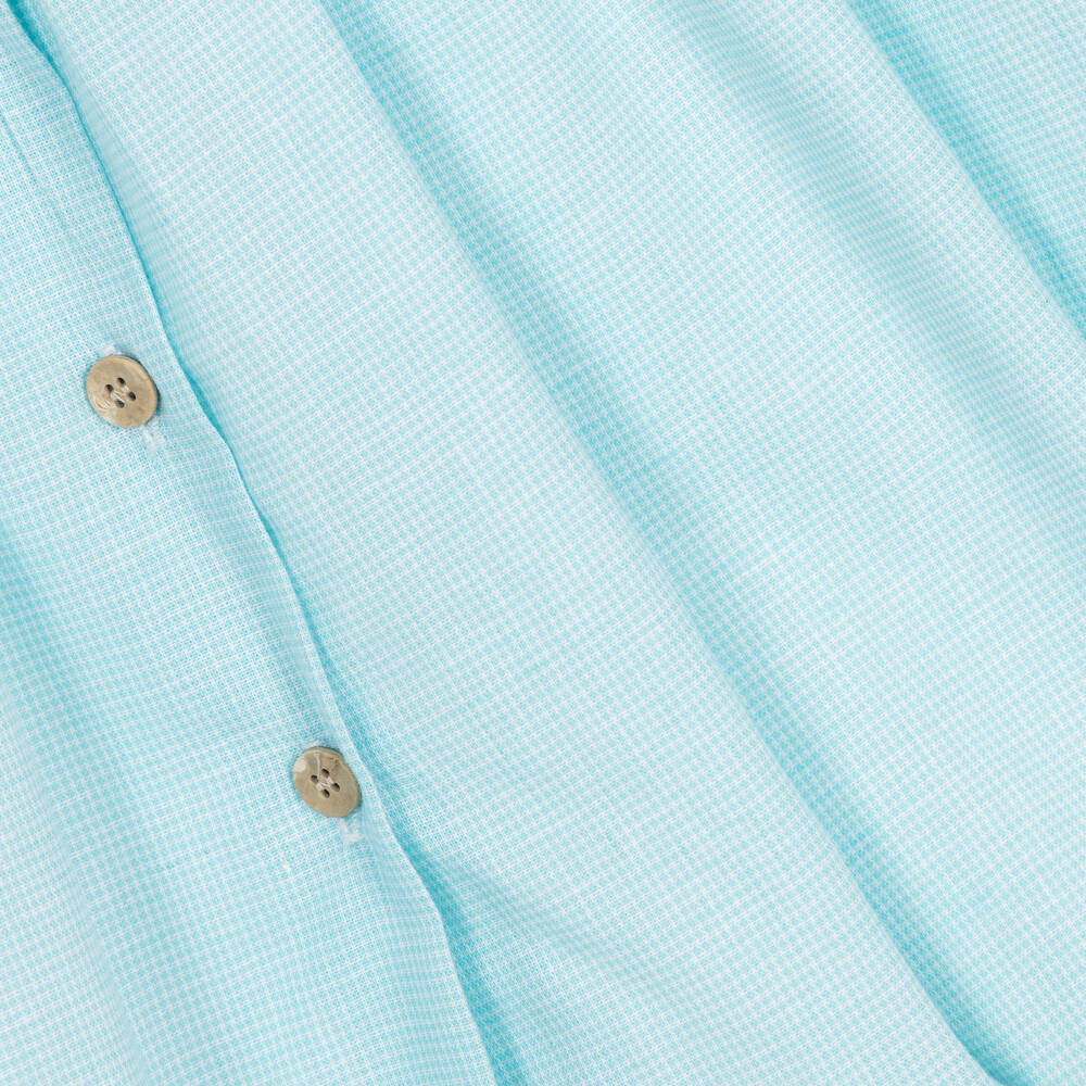 Babidu-Girls Green Cotton Dress | Childrensalon Outlet