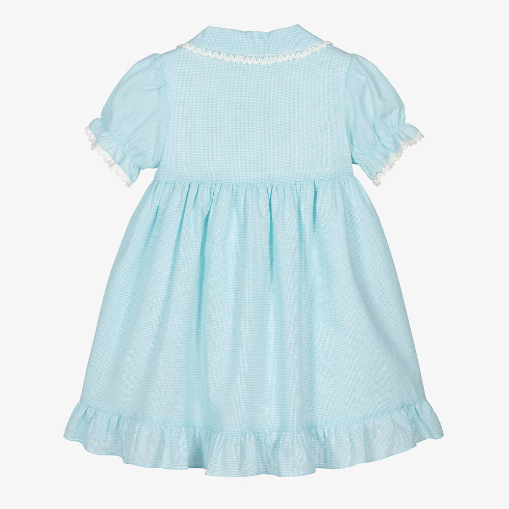 Babidu-Girls Green Cotton Dress | Childrensalon Outlet