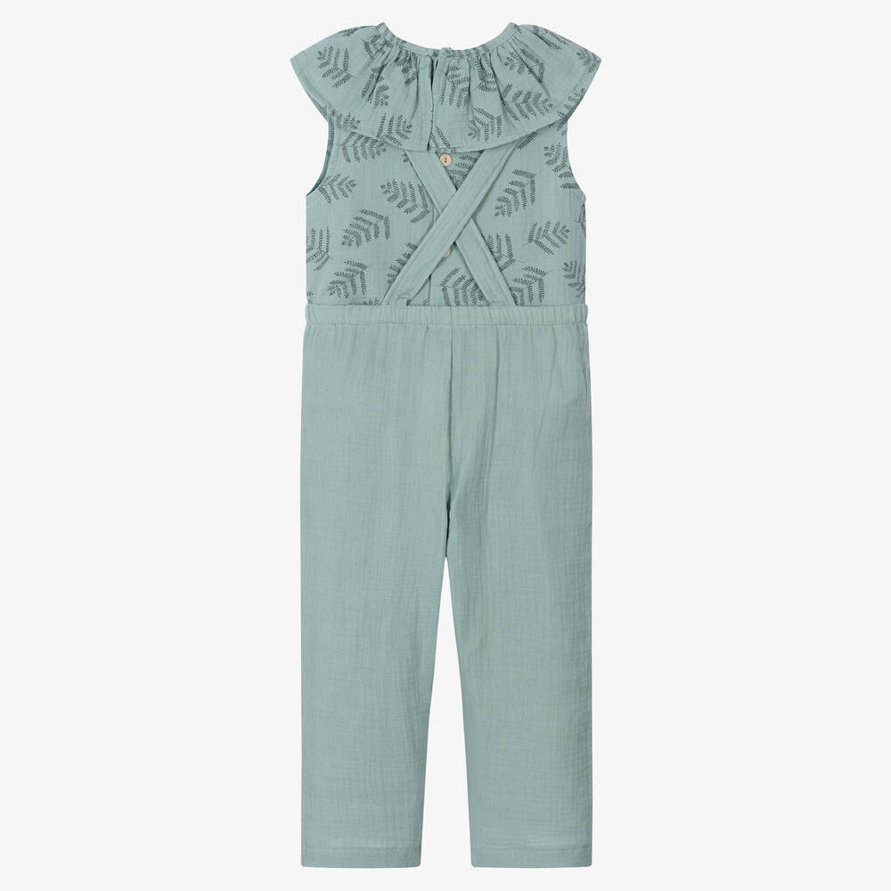 Babidu-Girls Green Cotton Trouser Set | Childrensalon Outlet
