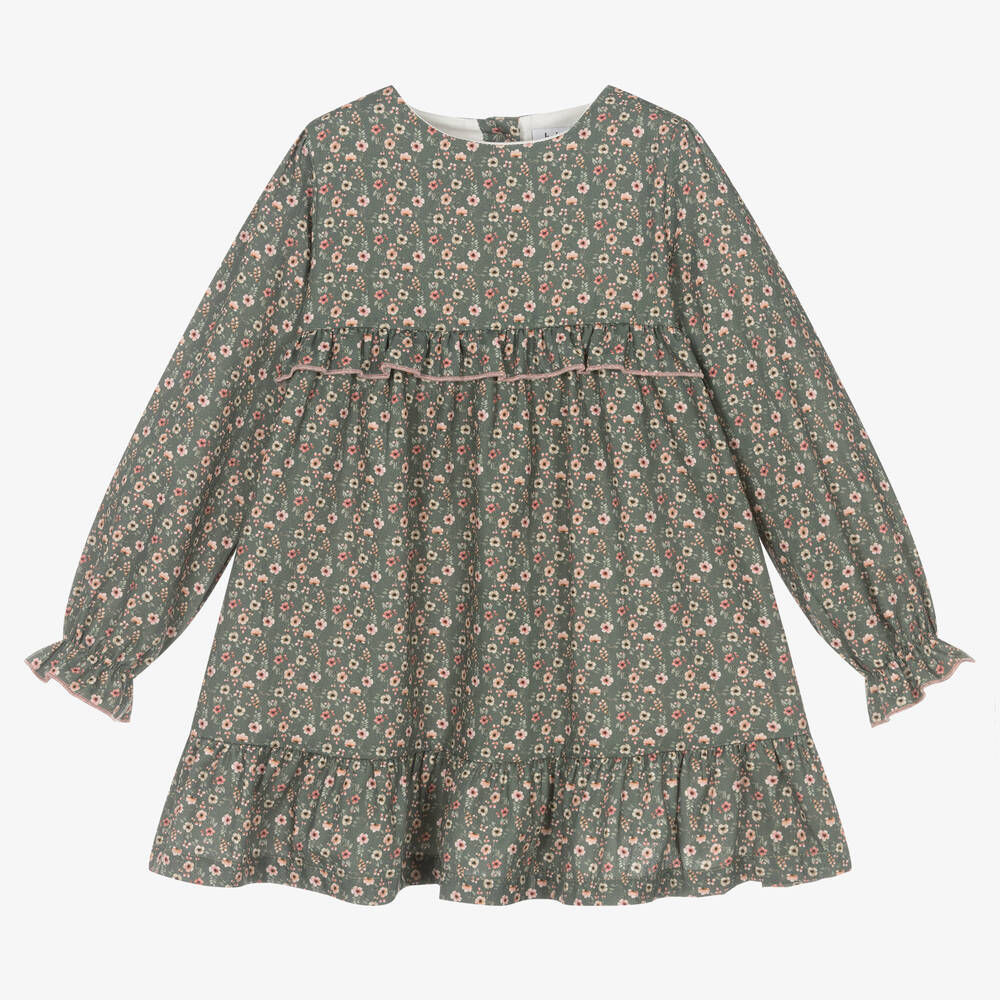Babidu - Зеленое платье в цветочек для девочек | Childrensalon