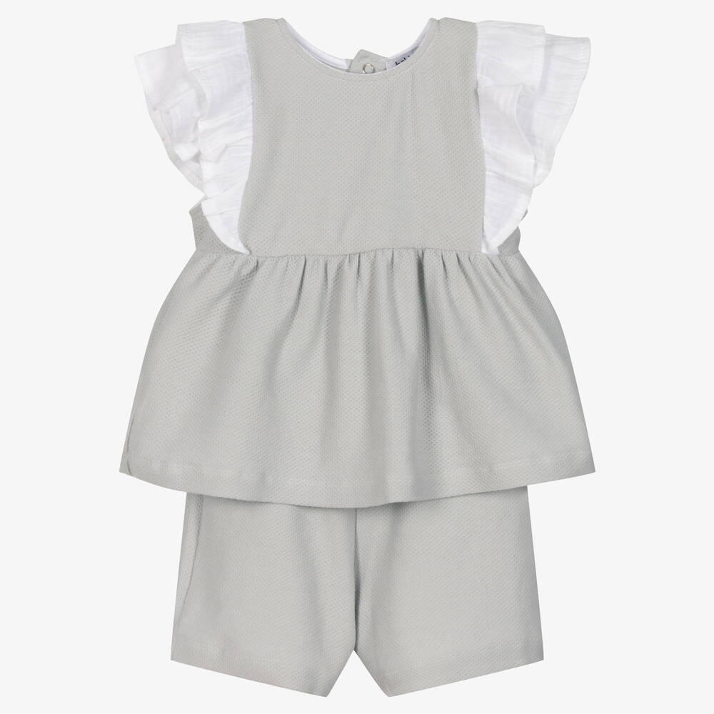 Babidu - Ensemble short gris en coton fille | Childrensalon