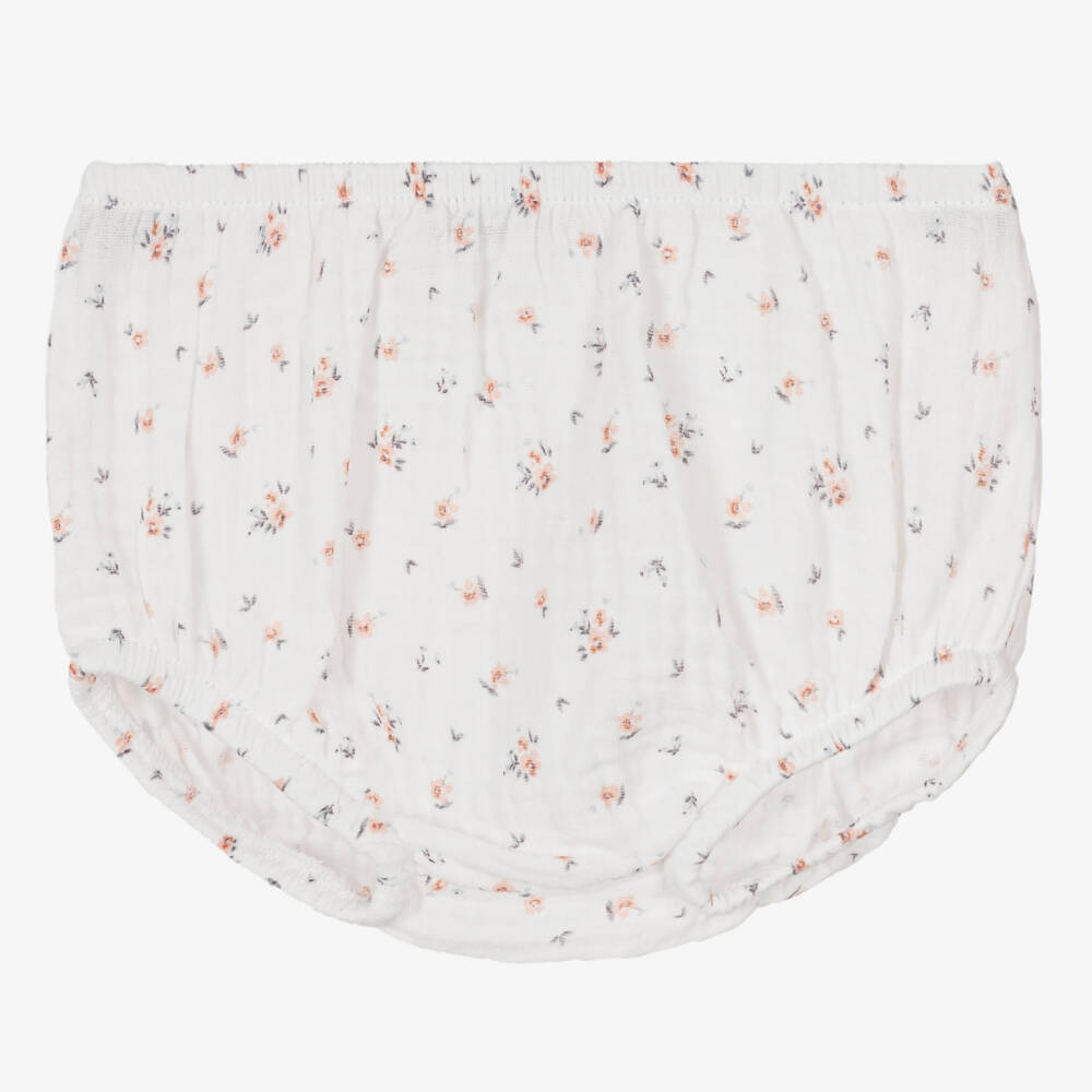 Babidu-فستان أطفال بناتي بطبعة ورود قماش قطن لون عاجي | Childrensalon Outlet