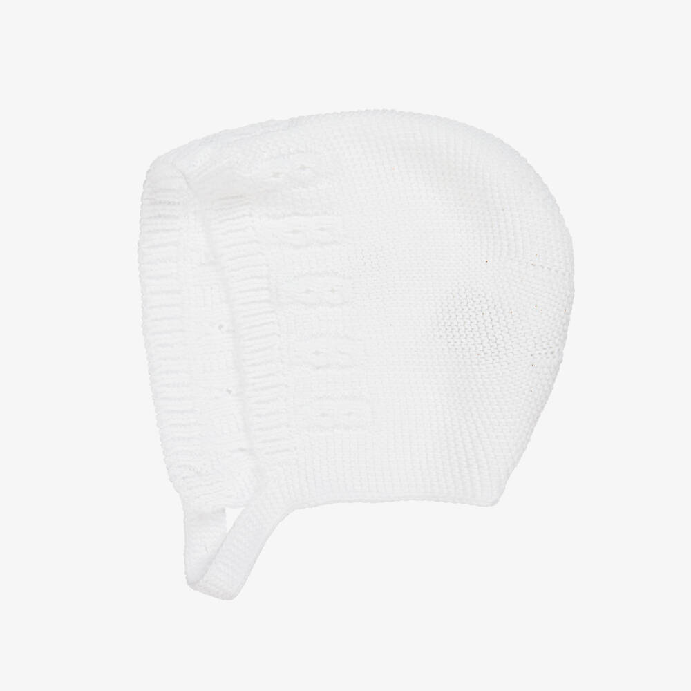 Babidu-Girls' Ivory Cotton Knit Bonnet | Childrensalon Outlet