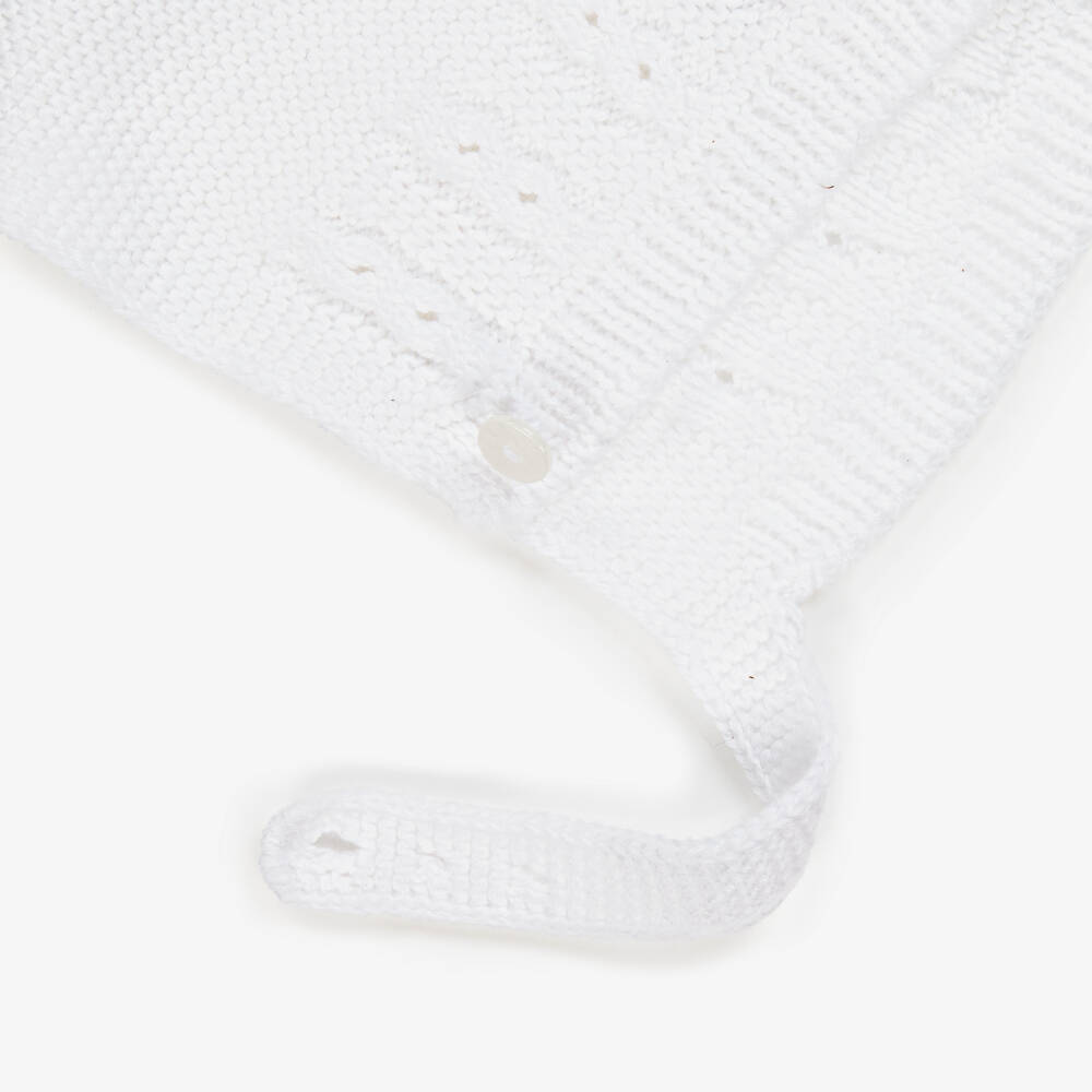 Babidu-Girls' Ivory Cotton Knit Bonnet | Childrensalon Outlet