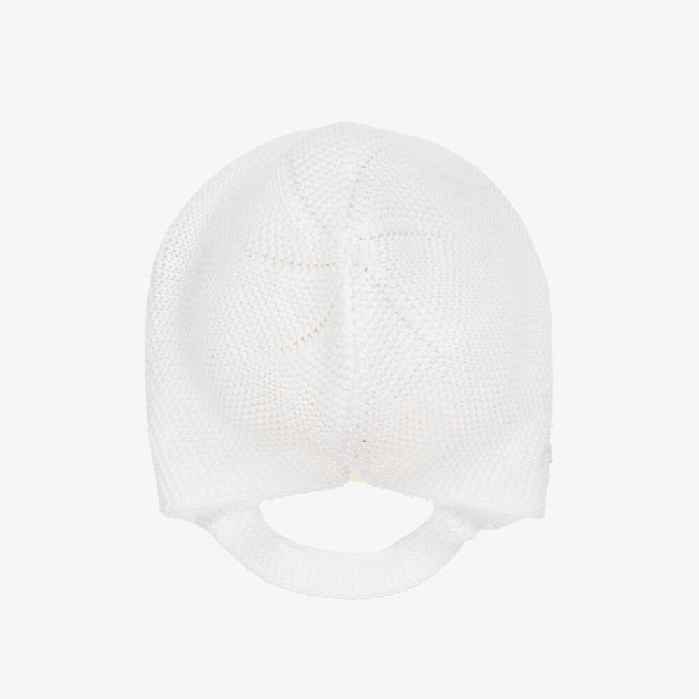 Babidu-Girls' Ivory Cotton Knit Bonnet | Childrensalon Outlet