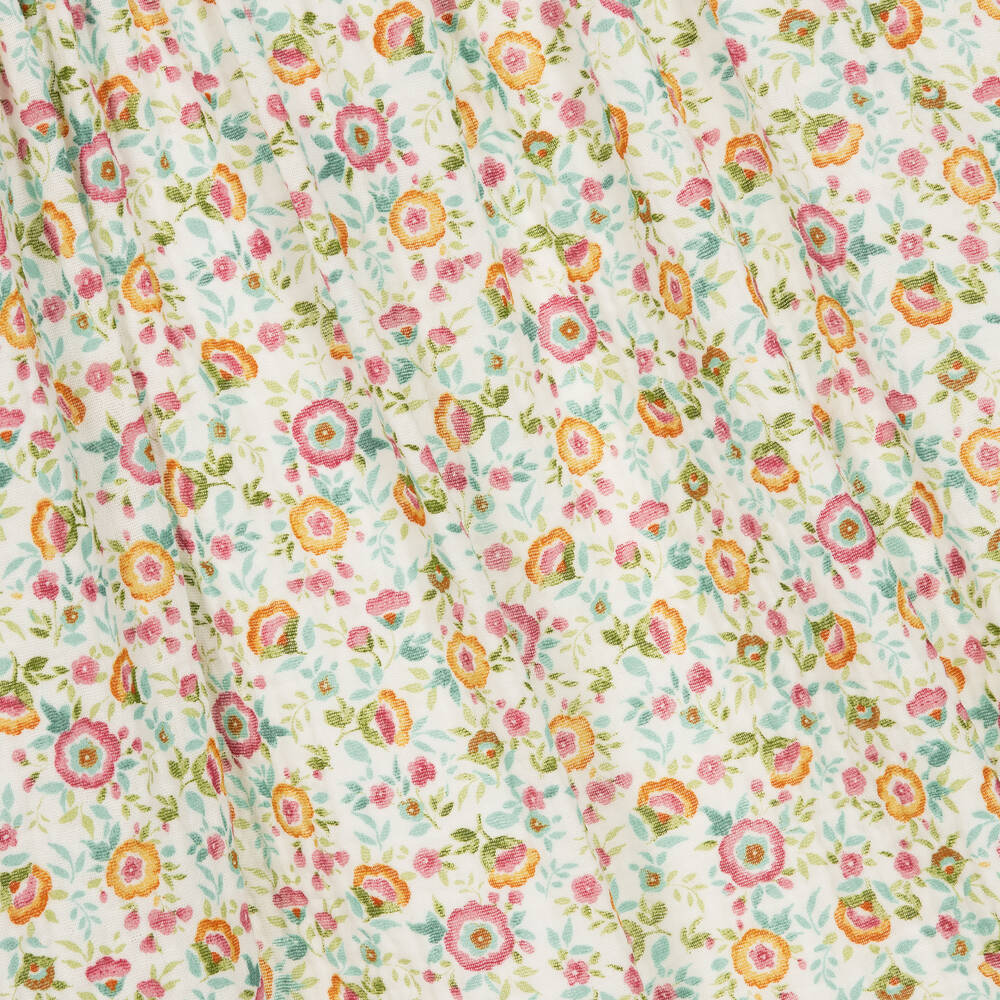 Babidu-فستان قطن لون عاجي بطبعة ورود | Childrensalon Outlet