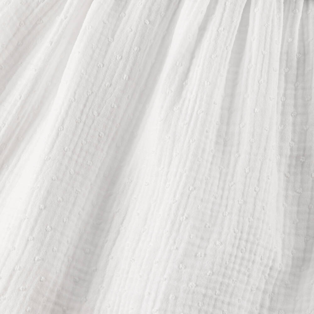 Babidu-Girls Ivory Plumeti Bow Dress | Childrensalon Outlet