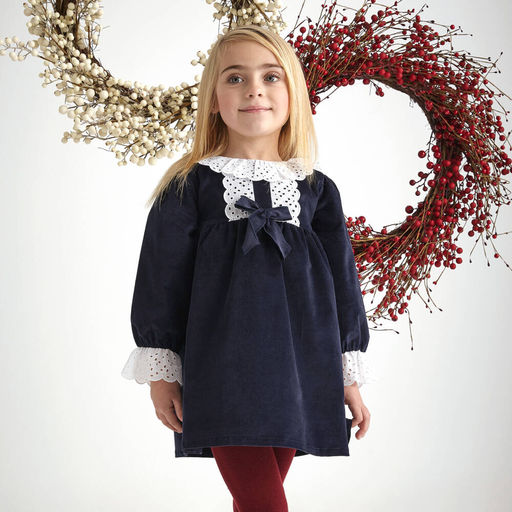 Babidu-Girls Midnight Velvet Dress | Childrensalon Outlet