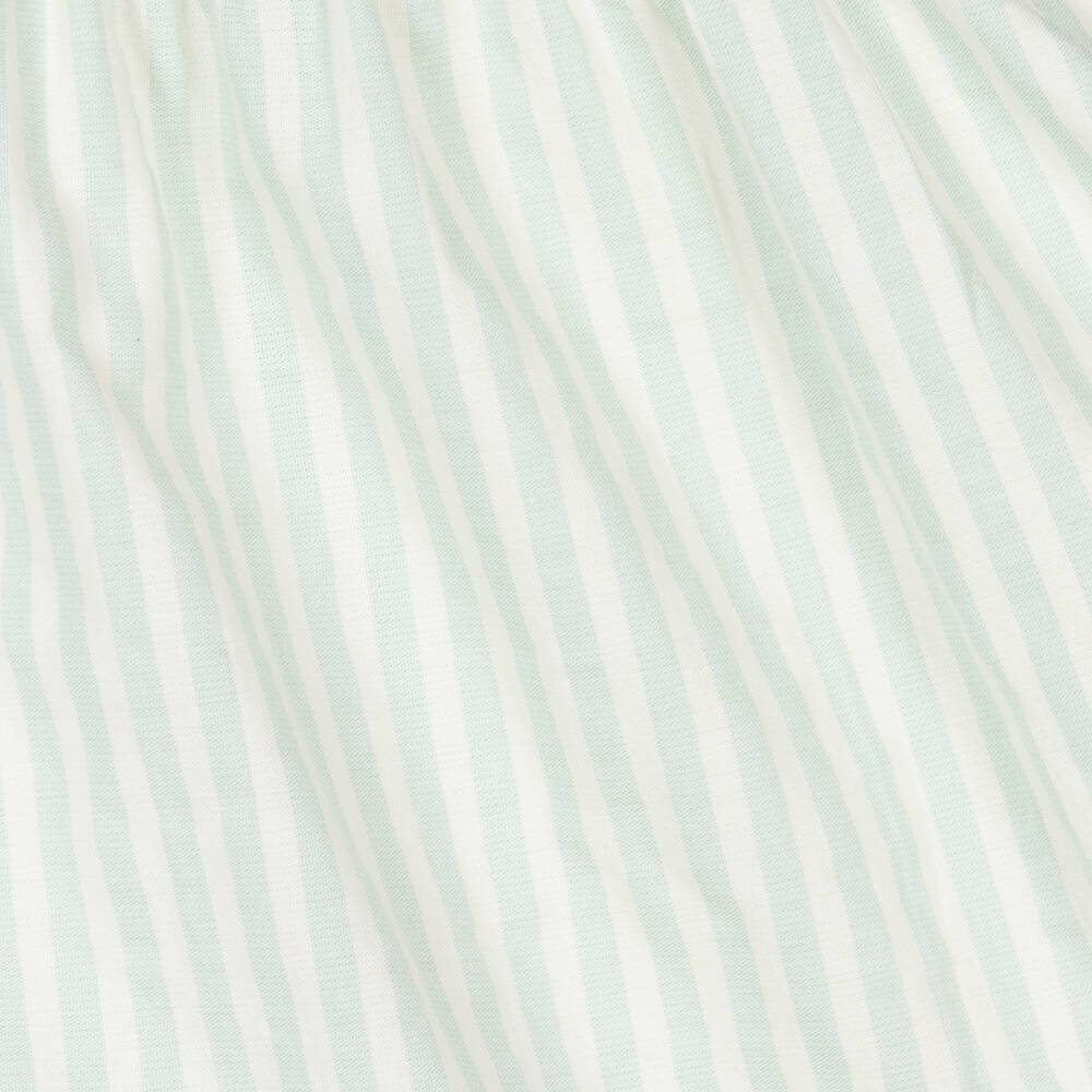 Babidu-فستان أطفال بناتي قطن مقلم لون أخضر نعناعي | Childrensalon Outlet