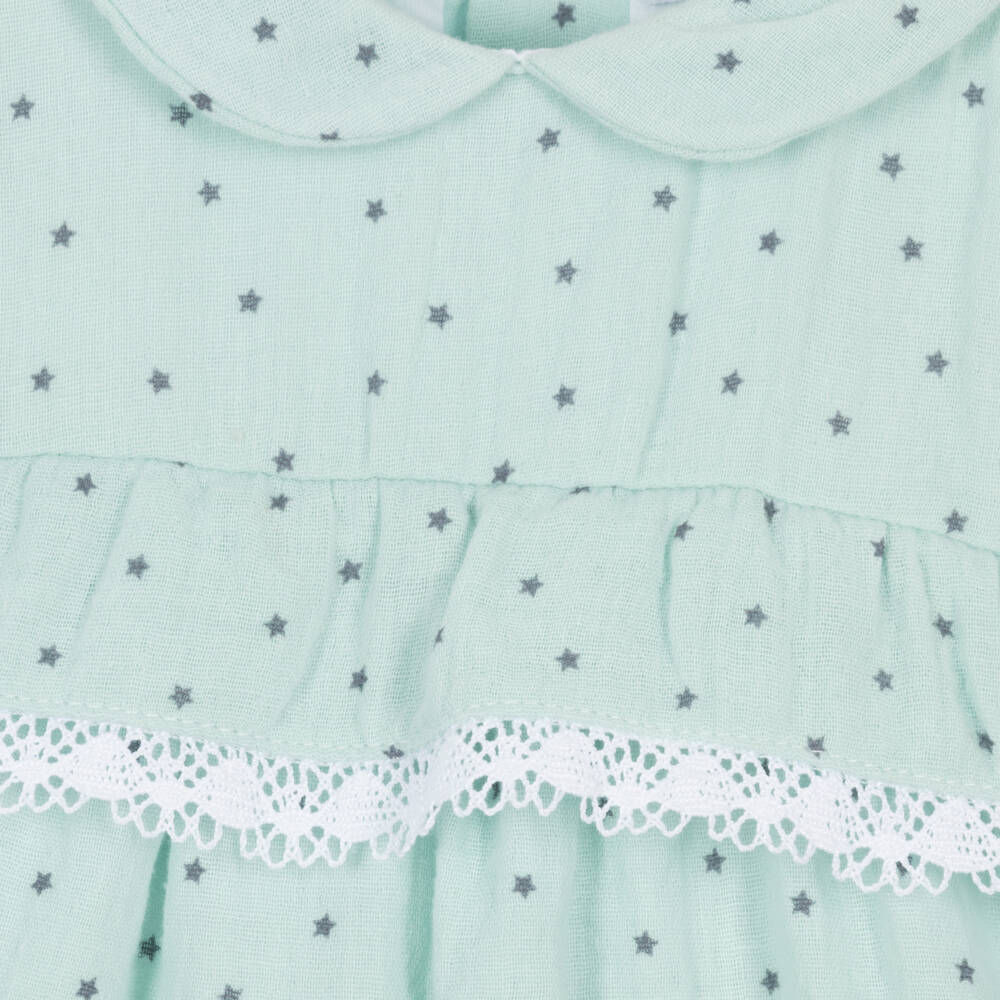 Babidu-Girls Mint Star Patterned Dress | Childrensalon Outlet