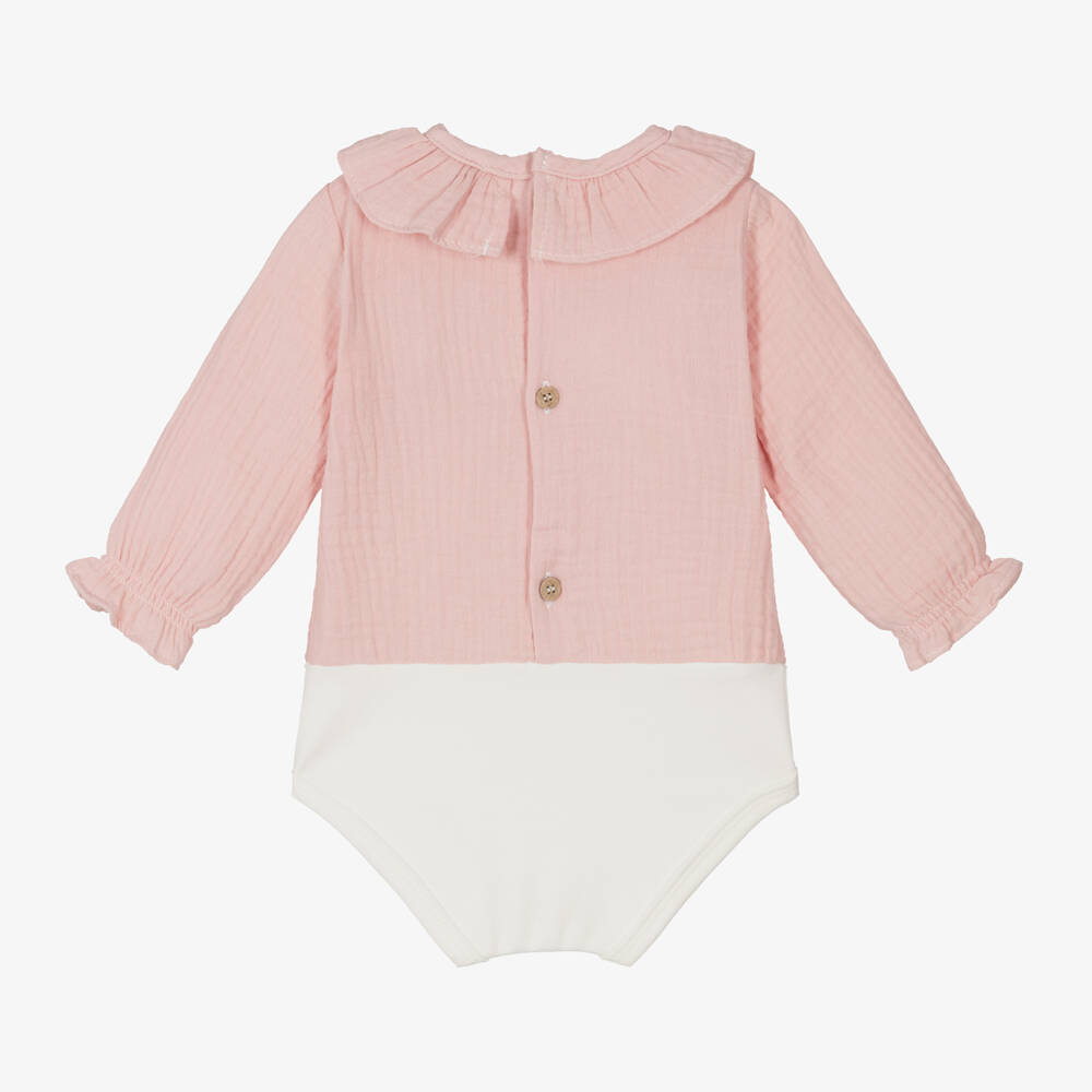 Babidu-Girls Muslin and Jersey Bodysuit | Childrensalon Outlet
