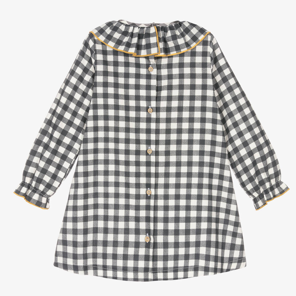 Babidu-Синее платье в мелкую клетку для девочек | Childrensalon Outlet