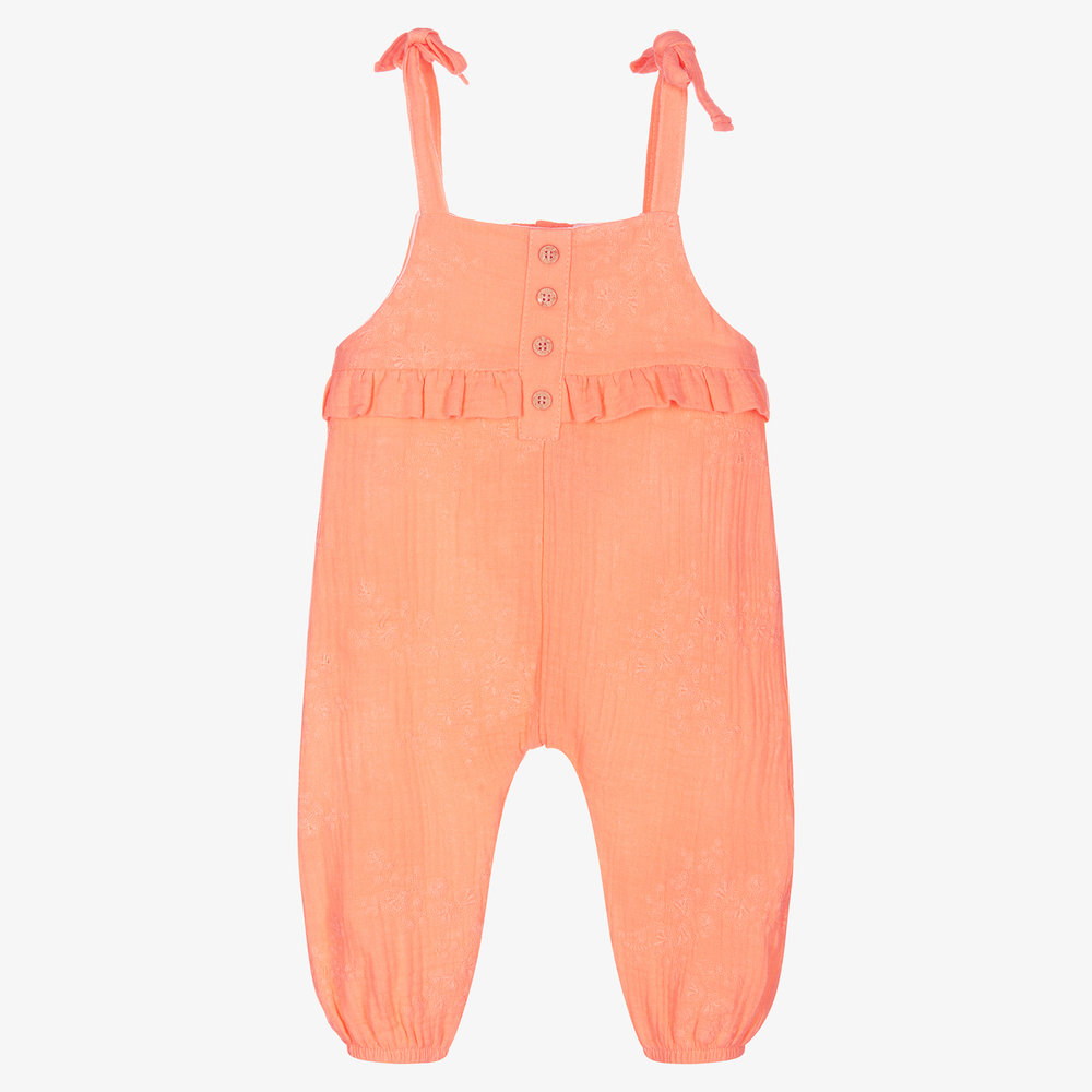 Babidu - Оранжевый хлопковый полукомбинезон для девочек | Childrensalon