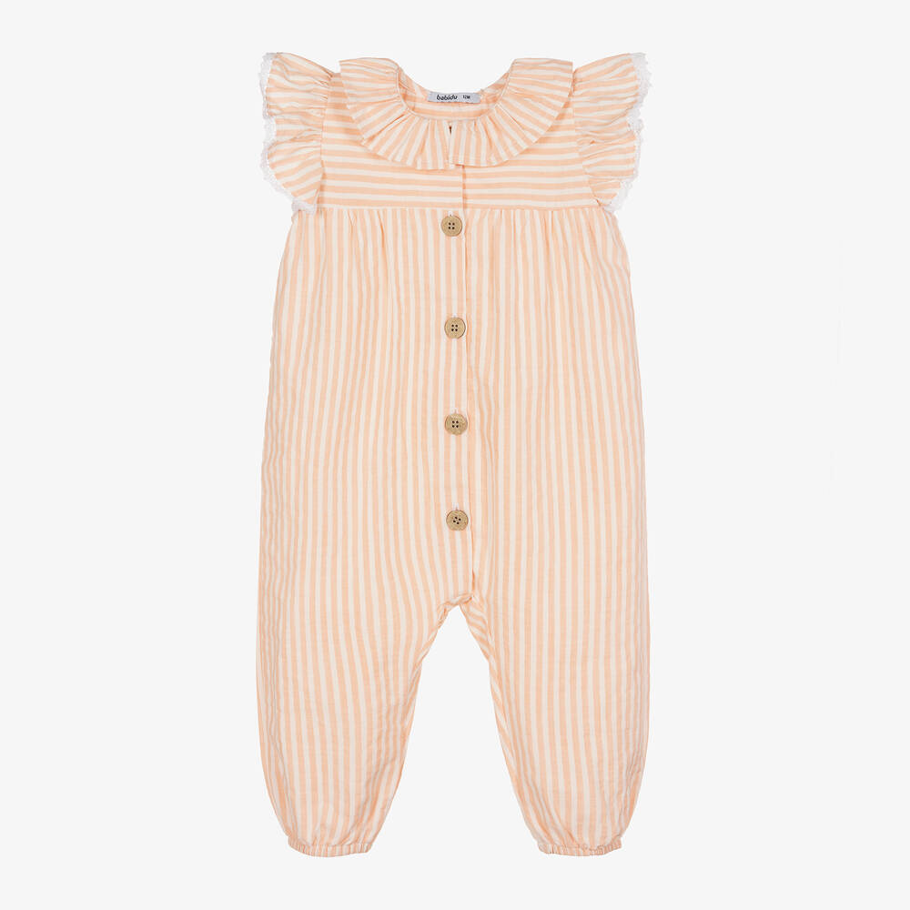 cotton striped jumpsuit