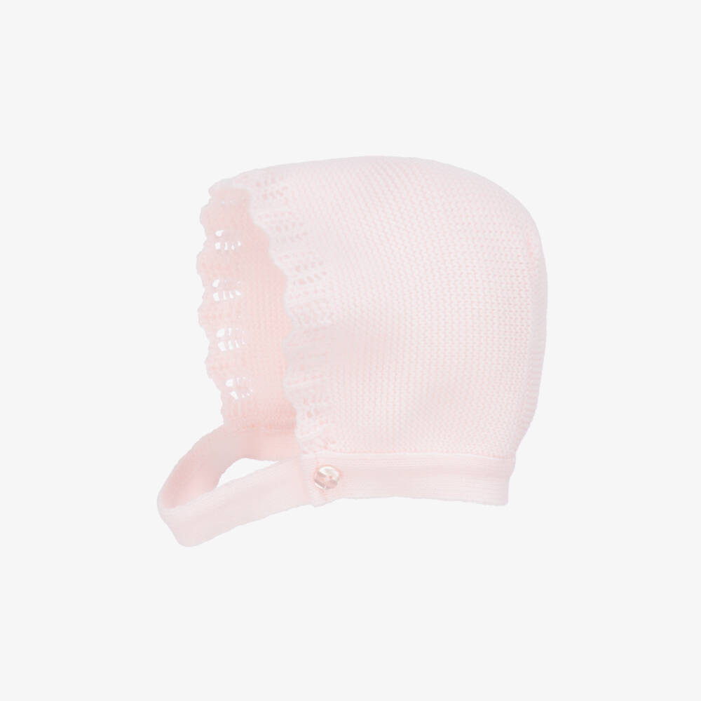 Babidu-Girls Pale Pink Knitted 2 Piece Babysuit Set | Childrensalon Outlet