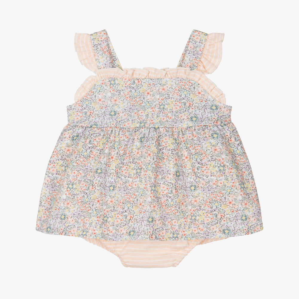 Babidu-Girls Pastel Floral Cotton Dress | Childrensalon Outlet