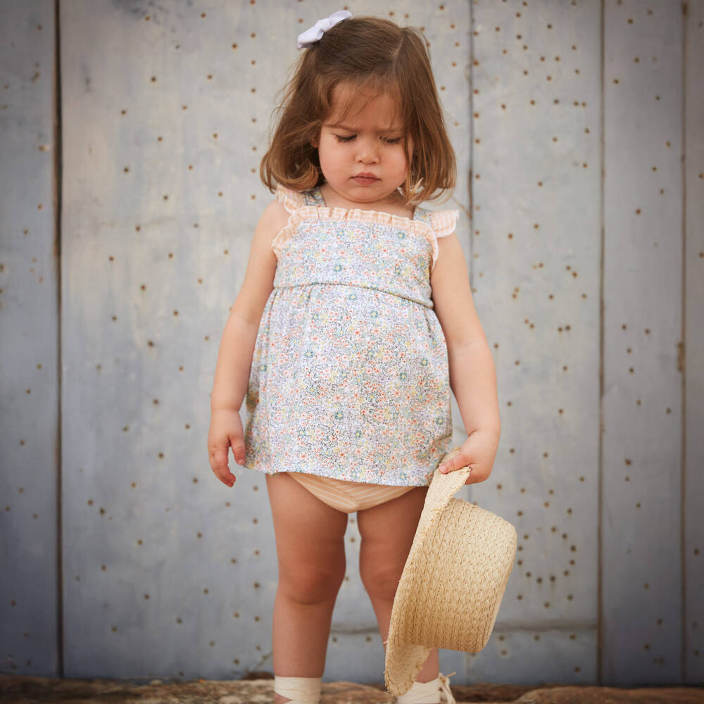 Babidu-Girls Pastel Floral Cotton Dress | Childrensalon Outlet