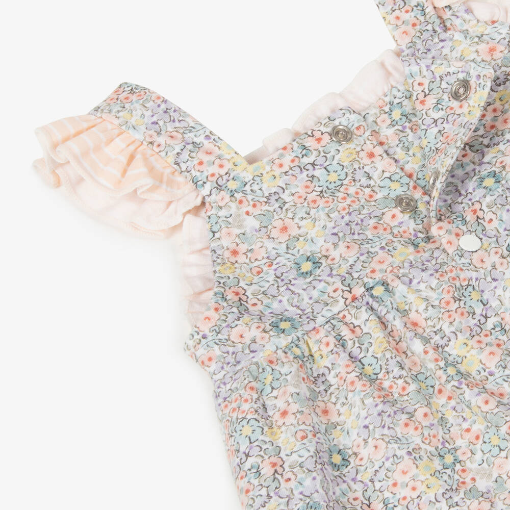 Babidu-Girls Pastel Floral Cotton Dress | Childrensalon Outlet