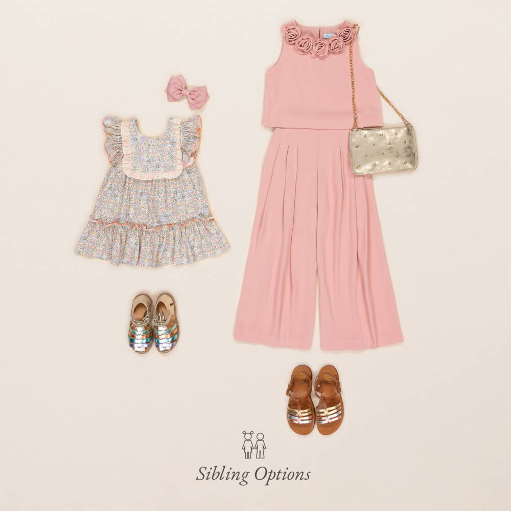 Babidu-Girls Pastel Floral Cotton Frock | Childrensalon Outlet