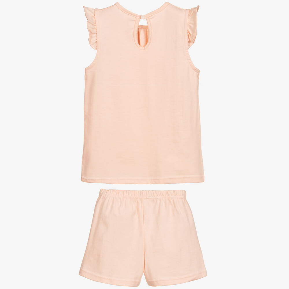 Babidu-Girls Peach Jersey Short Pyjamas | Childrensalon Outlet